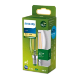 PHILIPS LAMPADINA LED A CANDELA FILAMENTO TRASPARENTE 40W B35 E14 2700K CONSUMO 2.3W LUCE CALDA 