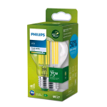 PHILIPS LAMPADINA LED A GOGGIA FILAMENTO TRASPARENTE 75W A60 E27 4000K CONSUMO 5,2W LUCE FREDDA