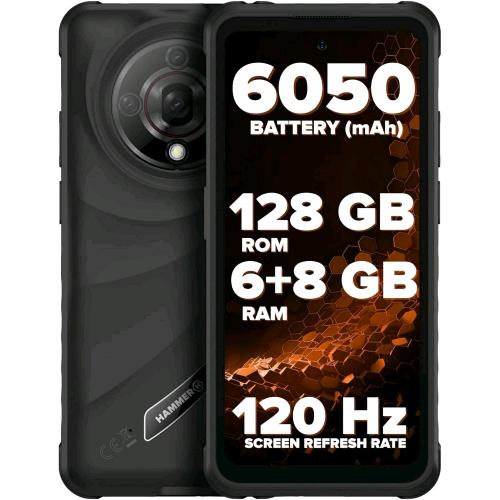 HAMMER H IRON 6 5G RUGGED DUAL SIM 6.56" OCTA CORE 128GB RAM 6GB IP69 5G ITALIA BLACK