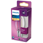 PHILIPS LAMPADINA LED A CANDELA TRASPARENTE A FILAMENTO 25 W B35 E14 2700K CONSUMO 2W LUCE CALDA 