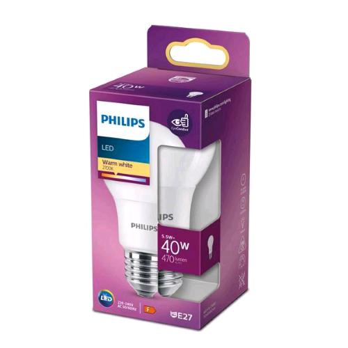 PHILIPS LAMPADINA LED A GOCCIASMERIGLIATA A FILAMENTO 40W A95 E27 2700K CONSUMO 5,5W LUCE CALDA 