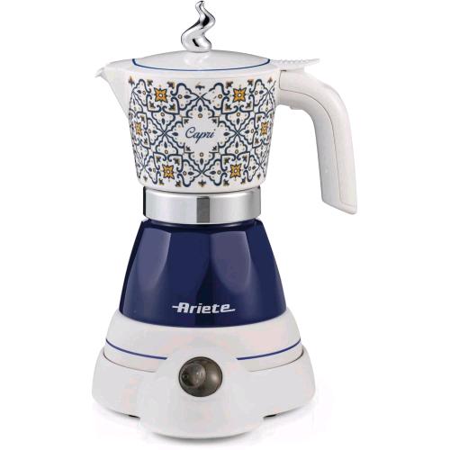 ARIETE 1358/1C MOKA AROMA CAPRI MOKA ELETTRICA 400W 2/4 TAZZE CORDLESS SPEGNIMENTO AUTOMATICO MANTENIMENTO TEMPERATURA