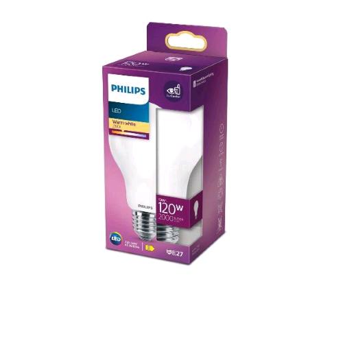 PHILIPS LAMPADINA LED A GOGGIA SMERIGLIATA 120W A67 E27 2700K CONSUMO 13W LUCE CALDA