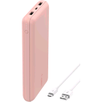 BELKIN BOOST CHARGE POWERBANK 20,000mAh 2 PORTE USB-A 1 PORTA USB-C CAVO DA USB-A A USB-C INCLUSO ROSE GOLD