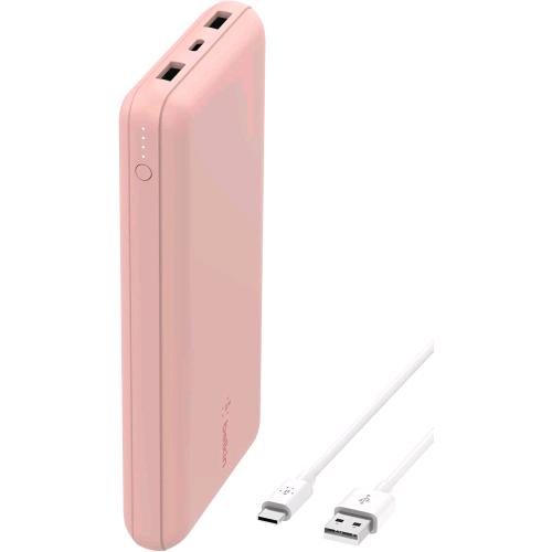 BELKIN BOOST CHARGE POWERBANK 20,000mAh 2 PORTE USB-A 1 PORTA USB-C CAVO DA USB-A A USB-C INCLUSO ROSE GOLD