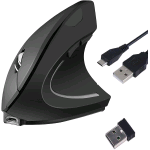 TUCANO MOUSE VERTICALE ERGONOMICO WIRELESS RICARICABILE 6 TASTI NERO