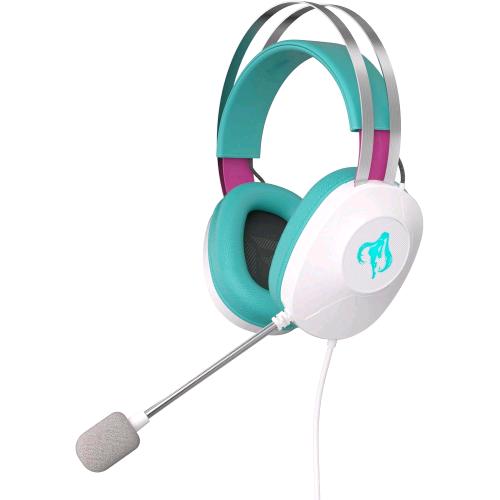 ASUS TUF GAMING H1 GEN II HATSUNE MIKU EDITION CUFFIE GAMING CON MICROFONO VIRTUAL 7.1 SURROUND USB-A DRIVER ESSENXE 40mm PER PS5 PC