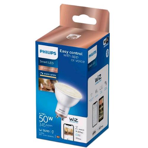 PHILIPS SMART WIZ FARETTO LED DIMMERABILE 50W PAR16 GU10 CONSUMO 4.7W LUCE CALDA E FREDDA  