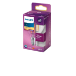 PHILIPS LAMPADINA LED A GOGGIA FILAMENTO TRASPARENTE 40W P45 E27 2700K CONSUMO 4,3W LUCE CALDA