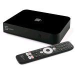 TELESYSTEM UP1 SMART BOX DECODER DIGITALE TERRESTRE ANDROID TV 4K ULTRA HD DVB-T2 HEVC, HDR10+ HLG, AV1 CERTIFICATO NETFLIX, PRIME VIDEO, DISNEY+, CHROMECAST BUILT-IN HDMI/SCART