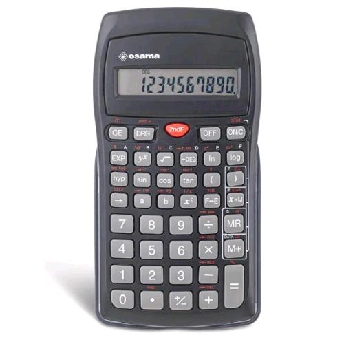 OSAMA CALCOLATRICE SCIENTIFICA 10 CIFRE A BATTERIE CON CUSTODIA GRIGIO NERO