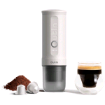 OUTIN NANO MACCHINA DA CAFFE' ESPRESSO ELETTRICA PORTATILE DA VIAGGIO PER IL CAMPEGGIO DA AUTO MOTO USB-C CAFFE' MACINATO E CAPSULE NESPRESSO BIANCO PERLA