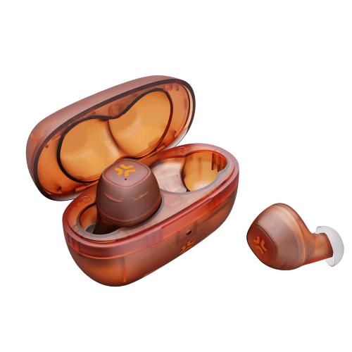 CELLY AURICOLARI IN-EAR TRUE WIRELESS TOUCH DESIGN TRASPARENTE USB-C CAVO DI RICARICA INCLUSO CON CUSTODIA DI RICARICA ARANCIONE