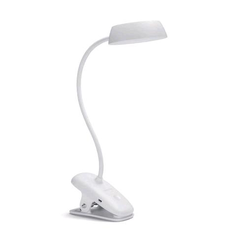 PHILIPS DESKLIGHT LAMPADA DA SCRIVANIA A MORSETTO DONUT 3W RICARICABILE LUCE FREDDA BIANCO