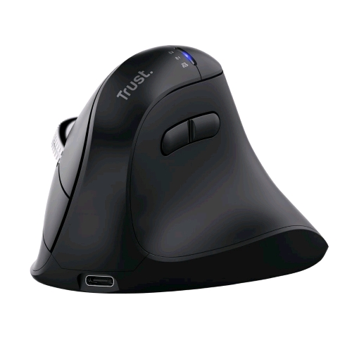 TRUST VYRAN MOUSE ERGONOMICO VERTICALE WIRELESS MULTIDISPOSITIVO RF + BLUETOOTH HYPSCROLL 8 PULSANTI 4.800 DPI NERO