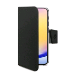 CELLY GALAXY A27 5G CUSTODIA A LIBRO IN SIMILPELLE CON CHIUSURA FLAP MAGNETICO SLOT PER CARTE E FUNZIONE STAND COLORE NERO