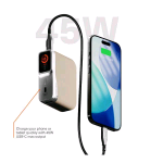 CYGNETT ENCORE POWER BANK 10.000mAh CON DISPLAY 2 x USB-C 45 W 1 x USB-A 18 W CAVO USB-C 40 cm INCLUSO AVORIO