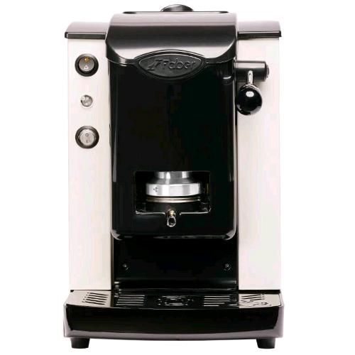 FABER SLOT PLAST LITE MACCHINA CAFFE A CIALDE 500W SERBATOIO 1.3 LT PRESSACIALDE IN OTTONE PORTA CIALDA ESTRAIBILE BIANCO NERO 