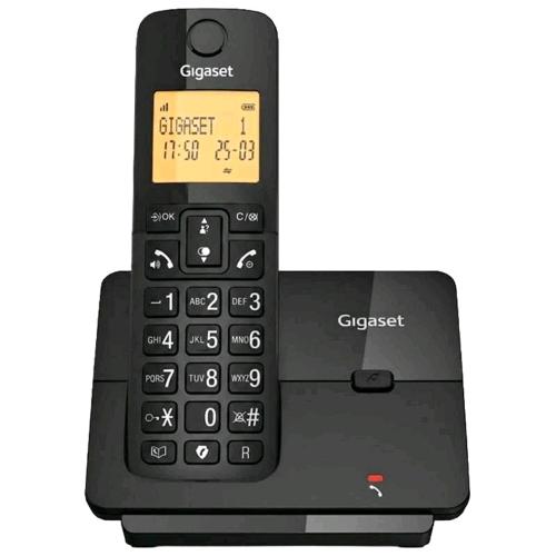 GIGASET ESSENTIAL 300 TELEFONO CORDLESS DECT CON VIVAVOCE RUBRICA 60 NUMERI AMPIO DISPLAY NERO
