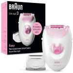 BRAUN SILK EPIL 3 EPILATORE ELETTRICO DONNA CON CAVO PELLE LISCIA PER SETTIMANE CON TESTINA PER RASOIO DONNA E CAPPUCCIO RIFINITORE BIANCO ROSA