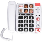ALCATEL SWISSVOICE XTRA 1110 TELEFONO DA TAVOLO PER ANZIANI CON VIVAVOCE SUONERA EXTRA FORTE 85dB TASTI GRANDI AUDIO POTENZIATO TASTI MEMORIA CON FOTO BIANCO