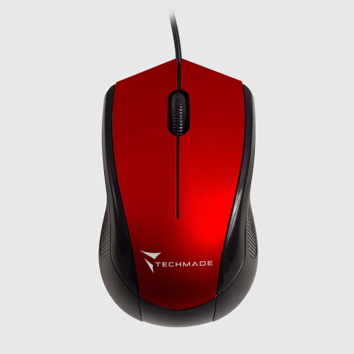 TECHMADE TM-XJ15-RED MOUSE OTTICO USB NERO/ROSSO METALLIZZATO