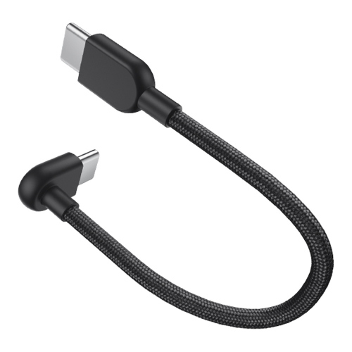 XIAOMI 3A BRAIDED CAVO USB-C MASCHIO/MASCHIO 1 CONNETTORE ANGOLATO A 90 GRADI 10cm FINO A 60W NERO