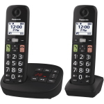 PANASONIC TGU132 DUO CORDLESS DECT CON SEGRETERIA TELEFONICA TASTI GRANDI + AGGIUNTIVO VOLUME POTENZIATO COMPATIBILE CON APPARECCHI ACUSTICI NERO