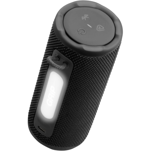 JBL GRIP SPEAKER BLUETOOTH PORTATILE COMPATTO JBL PRO SOUND CON AI SOUND BOOST IP68 RESISTENTE AD ACQUA E POLVERE  LUCE AMBIENTALE 14 ORE DI AUTONOMIA, AURACAST MULTI-SPEAKER, APP JBL PORTABLE NERO
