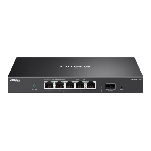 TP-LINK OMADA ES206XPP-M2 SWITCH 5 PORTE GESTITO L2 - 5 x 10/100/1000/2.5G (PoE++) + 1 x 10 Gigabit SFP+ PoE++ (120 W) DESKTOP NERO