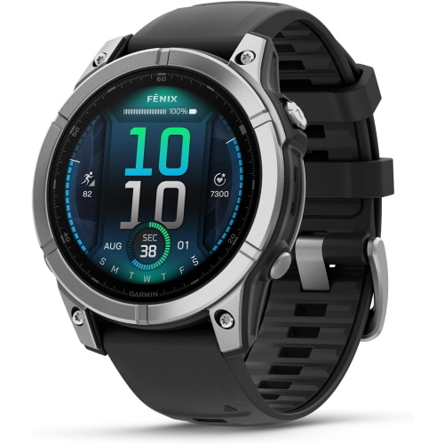 GARMIN FENIX E 47mm 1.3" AMOLED APP PER LO SPORT TRAINING READINESS MAPPE, GARMINPAY AUTONOMIA 16 GIORNI STAINLESS STEEL & BLACK