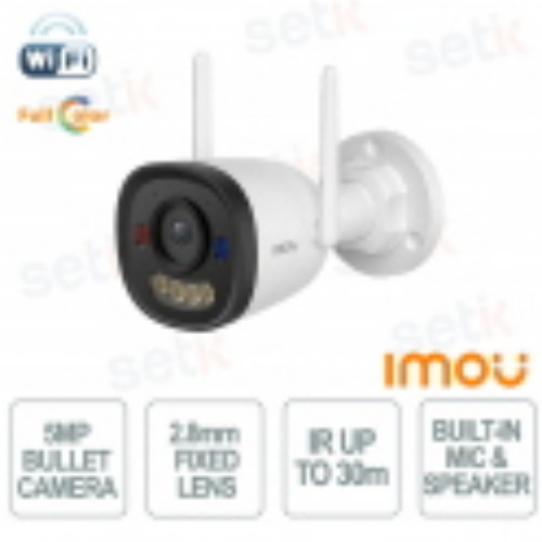 IMOU BULLET 3 PRO 3K TELECAMARA VIDEOSORVEGLIANZA WI-FI DA ESTERNO 5MPx VISIONE FULL COLOR CON AI IP67 SIRENA 110dB AUDIO BIDIREZIONALE
