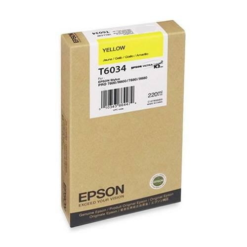 EPSON T6034 TANICA GIALLO PER STYLUS PRO 7800-7800 3 ANNI ON SITE- 7800 COLOR BASE- 7880-7880 3 ANNI ON SITE-7880 COLOR BASE -9800-9800 COLOR BASE 220ML (C13T603400)