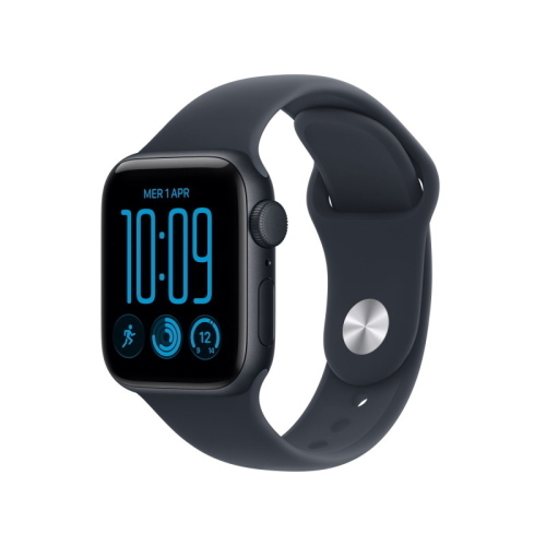APPLE WATCH SE 3 2026 GPS CASSA 40mm IN ALLUMINIO MEZZANOTTE CON CINTURINO SPORT BLU MARINO S/M