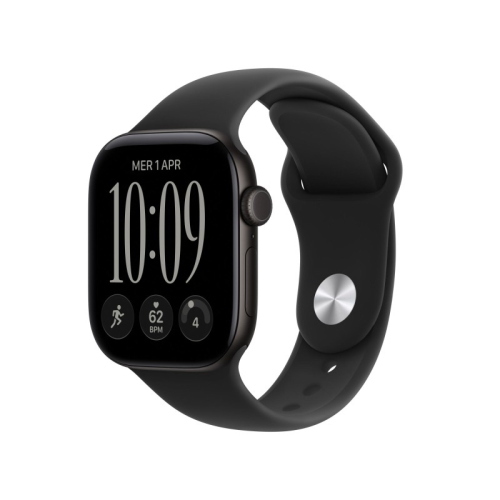 APPLE WATCH SERIES 12 2026 GPS + CELLULAR 5G CASSA 42mm IN ALLUMINIO NERO CON CINTURINO SPORT NERO S/M