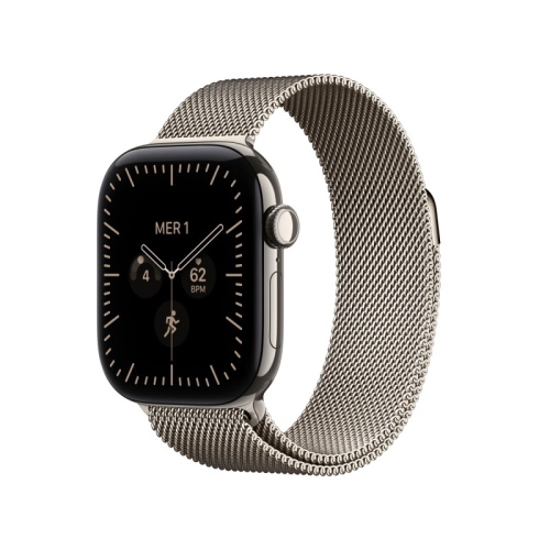 APPLE WATCH SERIES 12 2026 GPS + CELLULAR 5G CASSA 42mm IN TITANIO NATURALE CON LOOP IN MAGLIA MILANESE NATURALE