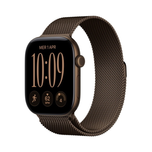 APPLE WATCH SERIES 12 2026 GPS + CELLULAR 5G CASSA 46mm IN ALLUMINIO BRONZO SCURO CON LOOP IN MAGLIA MILANESE BRONZO SCURO