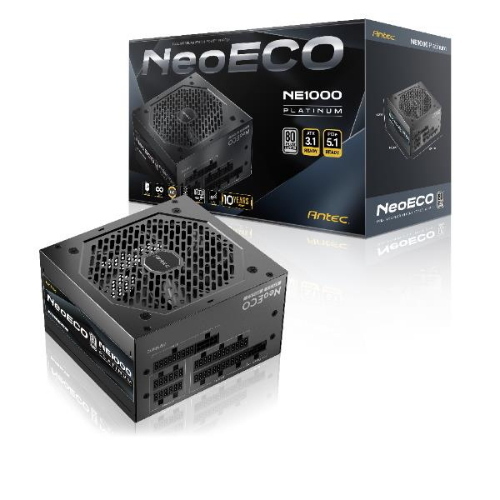 ANTEC NE1000 PLATINUM ALIMENTATORE 1.000 W MODULARE 80 PLUS PLATINUM CONDENSATORI GIAPPONESI PFC ATTIVO PCIe 5.1 ATX 3.1 NERO