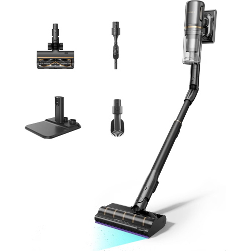 DREAME V20 PRO-A ASPIRAPOLVERE CLICLONICO CORDLESS A BATTERIE RICARICABILE SENZA SACCHETTO 0.5 LT FILTRO HEPA 610 W PULIZIA A 0mm DAI BORDI GapFree TUBO FLESSIBILE FORZA ASPIRANTE 24.000 Pa NERO 
