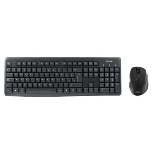 NILOX KIT TASTIERA WIRELESS 105 TASTI LAYOUT ITALIANO + MOUSE OTTICO WIRELESS 3 TASTI 10.000 DPI 2.4 GHz NERO