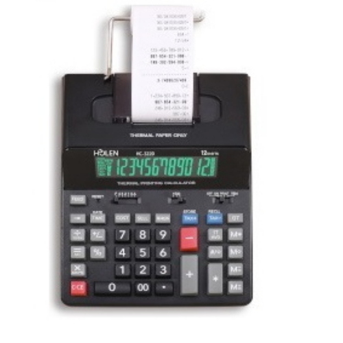 HOLEN HC-3220 CALCOLATRICE DA TAVOLO SCRIVENTE TERMICA DISPLAY 12 CIFRE ALIMENTATORE INCLUSO NERA