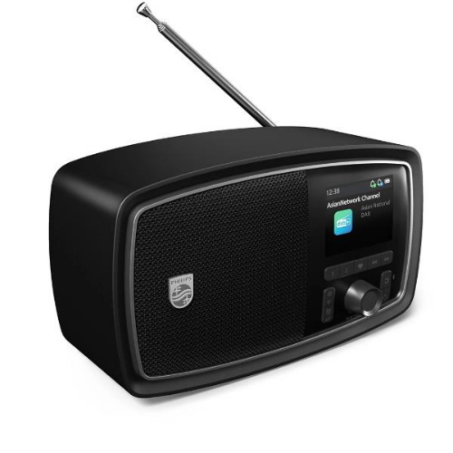 PHILIPS TAV2000DB JANET RADIO FM/DAB+ BLUETOOTH 5.4 JACK DESIGN RETRO ANNI 50 40 PRESELEZIONI NERO