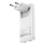 VERBATIM FOLD N GO CARICABATTERIE DA RETE PIEGHEVOLE GaN 65 W 2 x USB-C PD3.0 BIANCO
