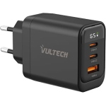 VULTECH CC65-2C1AL CARICABATTERIE DA RETE GaN 65 W CON DISPLAY 2 x USB-C PD 30 + 1 x USB-A QC3.0 UNIVERSALE NERO