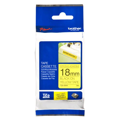 BROTHER TZES641 NASTRO TYPE TZ 18MM X 8MT ADESIVO COLORE GIALLO STAMPA NERO