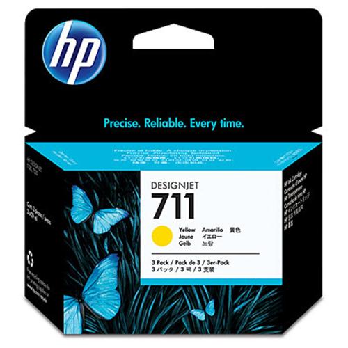 HP 711 CARTUCCIA INKJET GIALLO 29 ML CONF 3 PZ. PER DesignJet T100, T120, T120 ePrinter, T125, T130, T520, T520 ePrinter, T525, T530