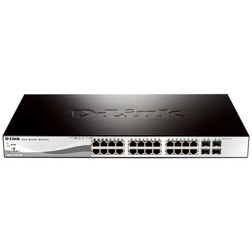 D-LINK DGS-1210-28P SWITCH GESTITO L2 24 x 10/100/1000 (PoE) + 4 x Gigabit SFP MONTABILE SU RACK 