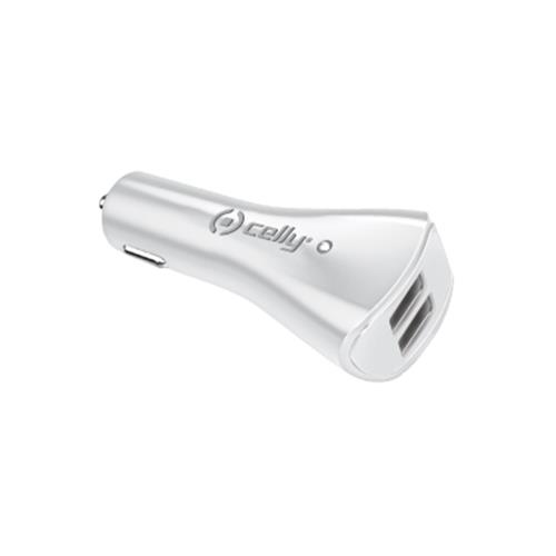 CELLY CCUSB22W CARICABATTERIE DA AUTO 2 PORTE USB 2.1 A BIANCO