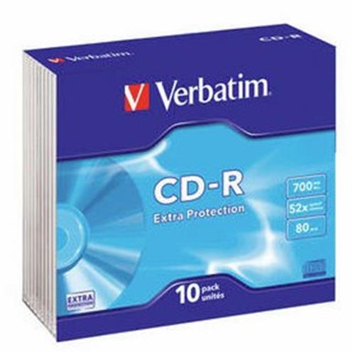 VERBATIM 43415 CD-R EXTRA PROTECTION SLIM CASE CONFEZIONE 10 CD (43415/10)