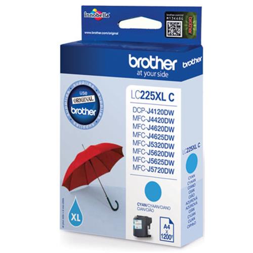 BROTHER LC-225XLC CARTUCCIA CIANO PER MFC J4420DW-J4620DW-J5320DW-J5620DW-J5720DW 1.200PG